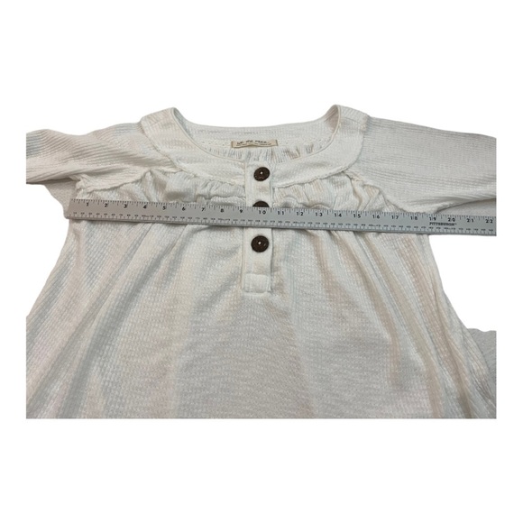 Free People Ivory Waffle Knit Henley Tee XS - Picture 8 of 9